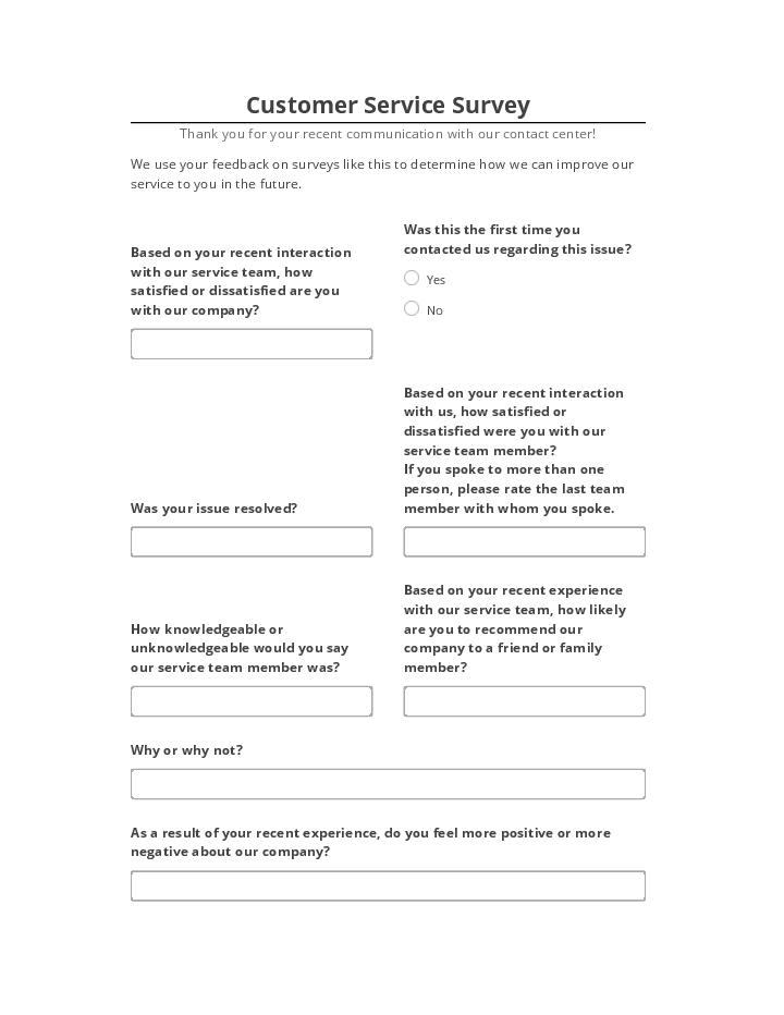 Arrange Customer Service Survey in Netsuite