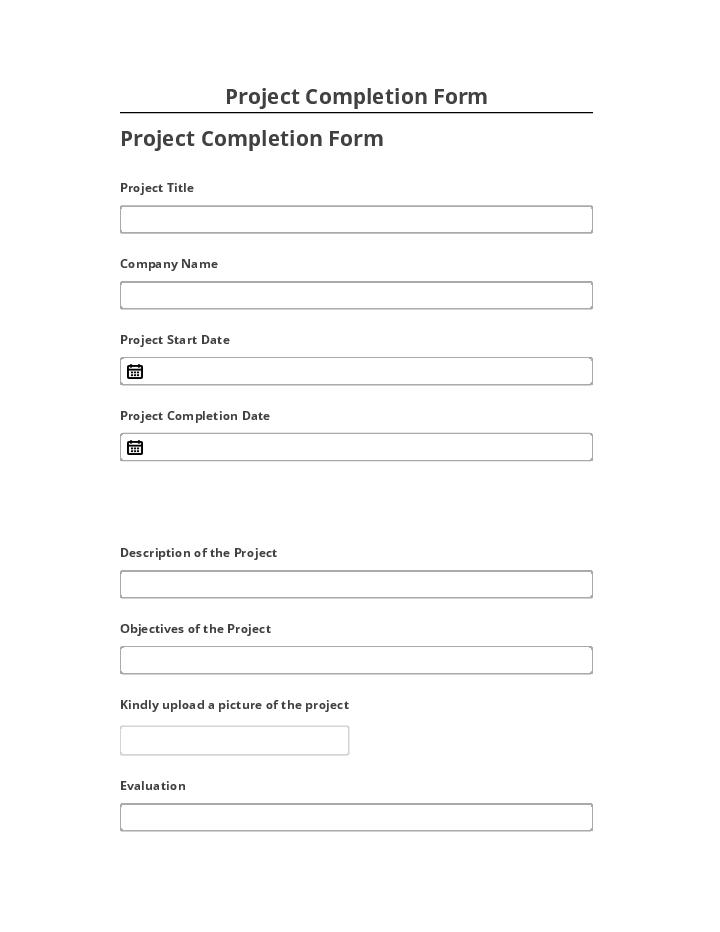 Export Project Completion Form to Salesforce