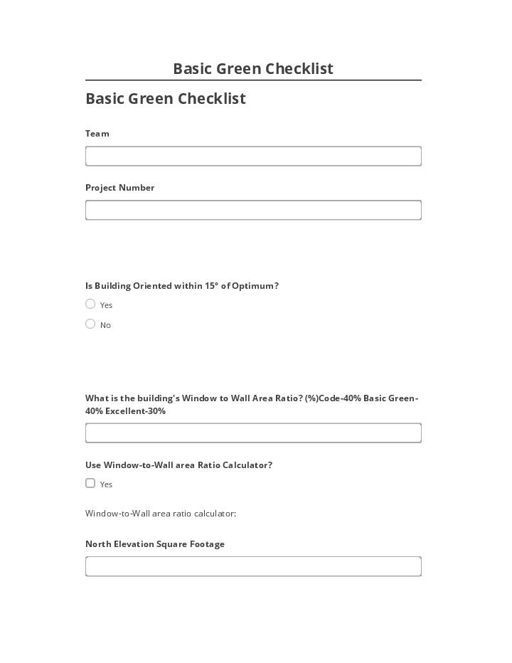Update Basic Green Checklist from Salesforce