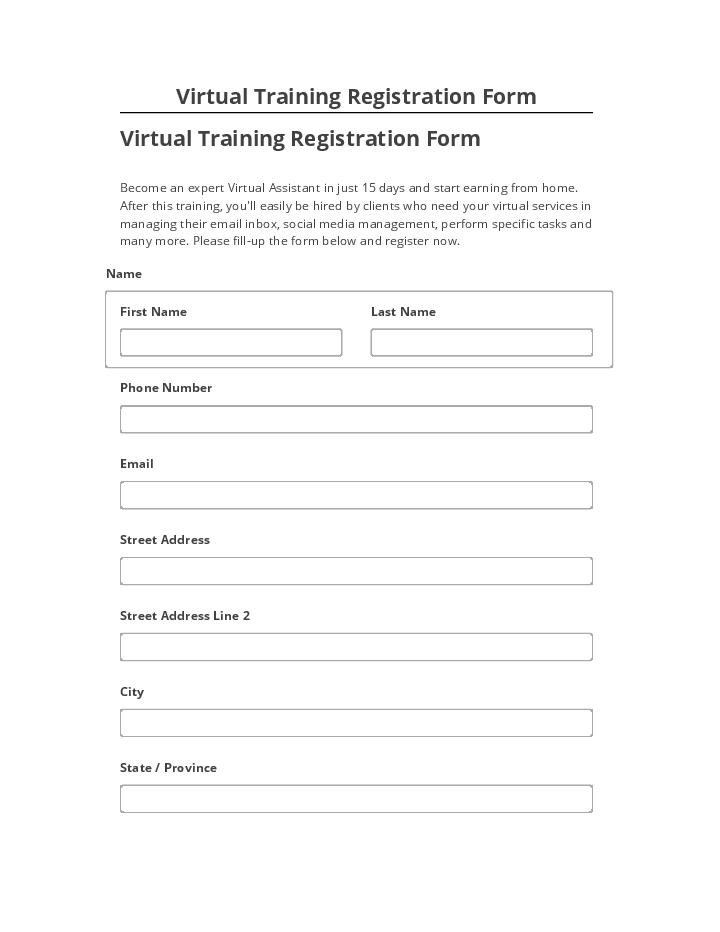 Archive Virtual Training Registration Form to Netsuite