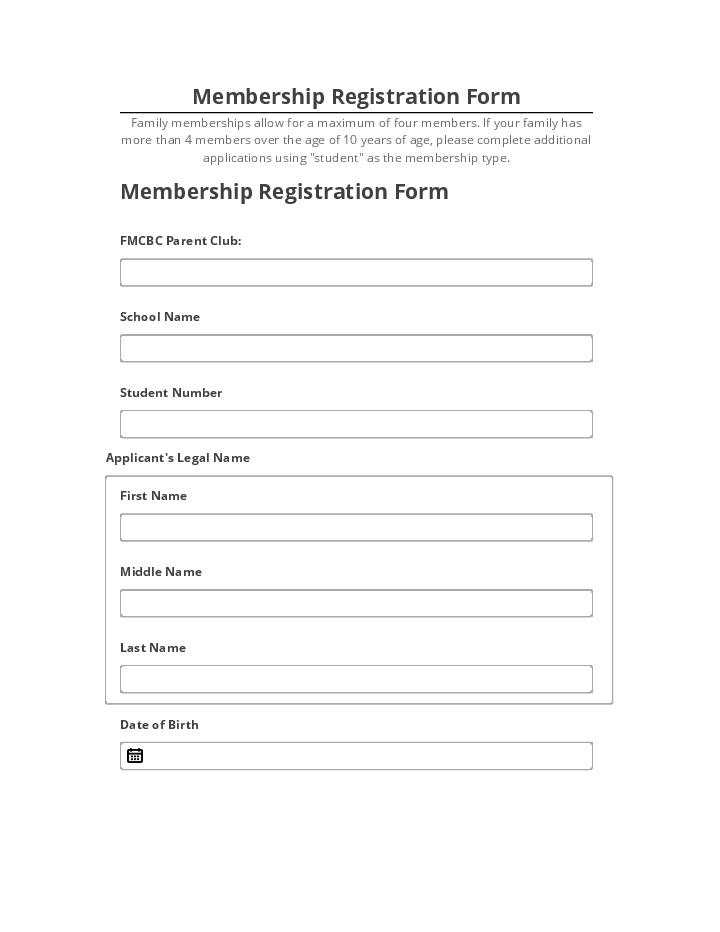 Synchronize Membership Registration Form with Salesforce