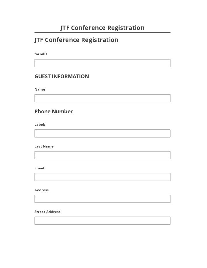 Update JTF Conference Registration from Salesforce