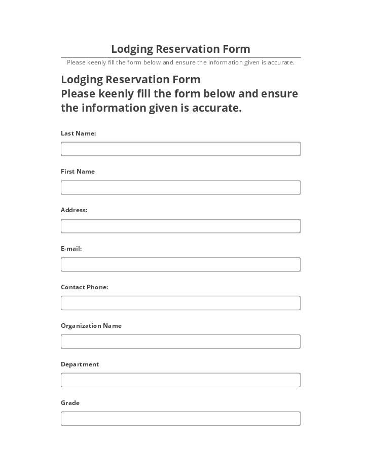 Update Lodging Reservation Form from Microsoft Dynamics
