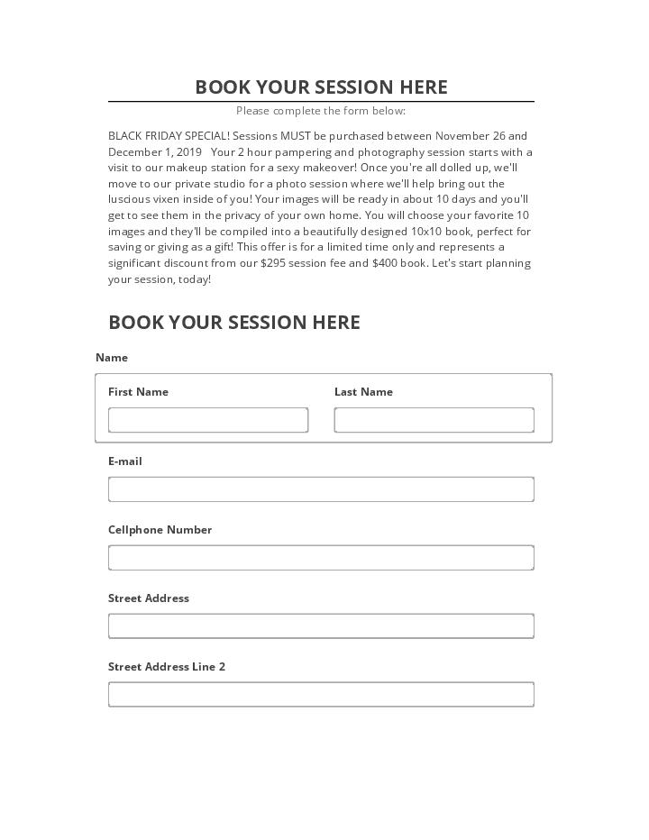 Incorporate BOOK YOUR SESSION HERE in Netsuite