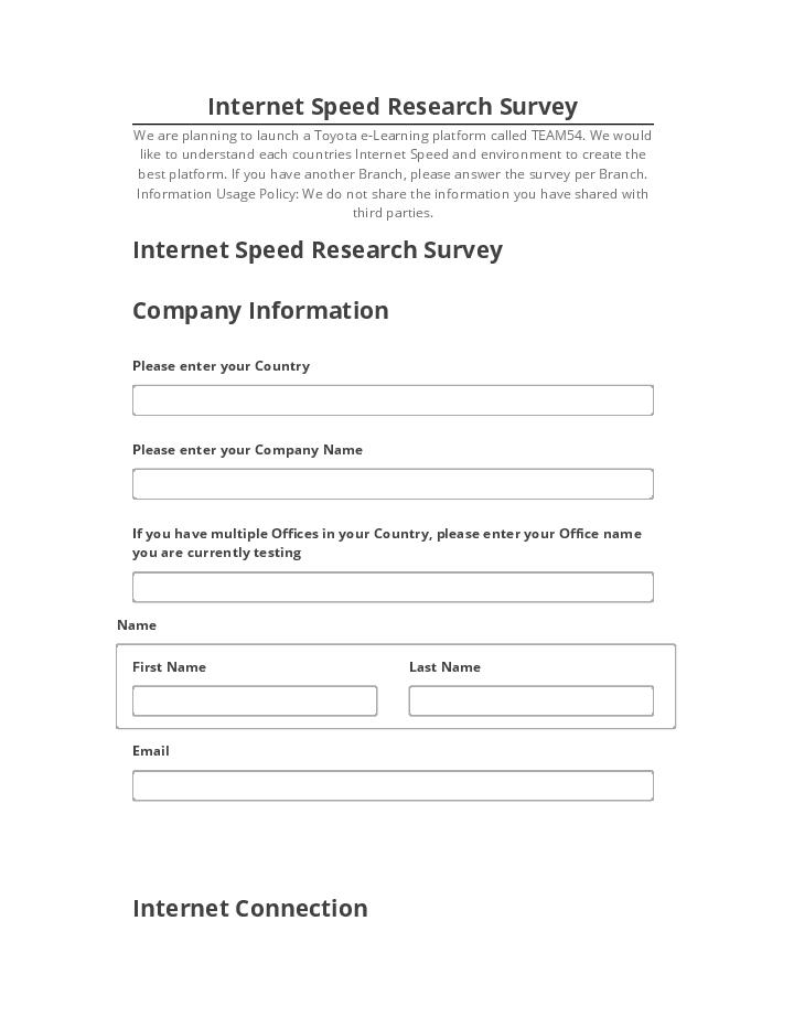 Export Internet Speed Research Survey to Microsoft Dynamics