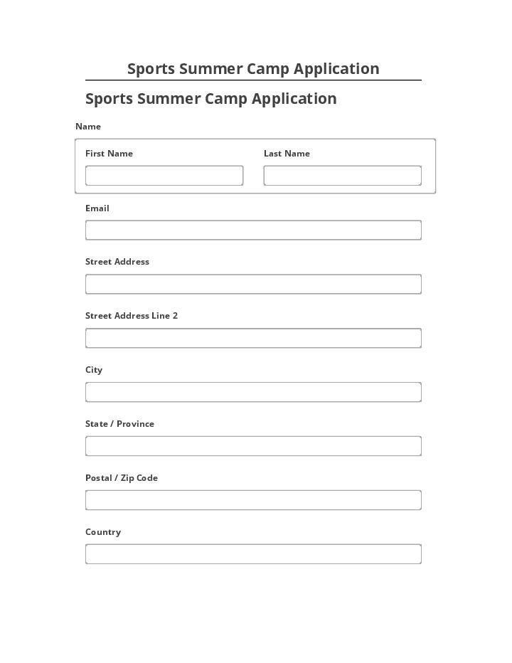 Export Sports Summer Camp Application