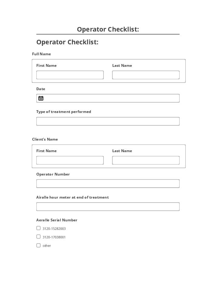 Arrange Operator Checklist: in Salesforce