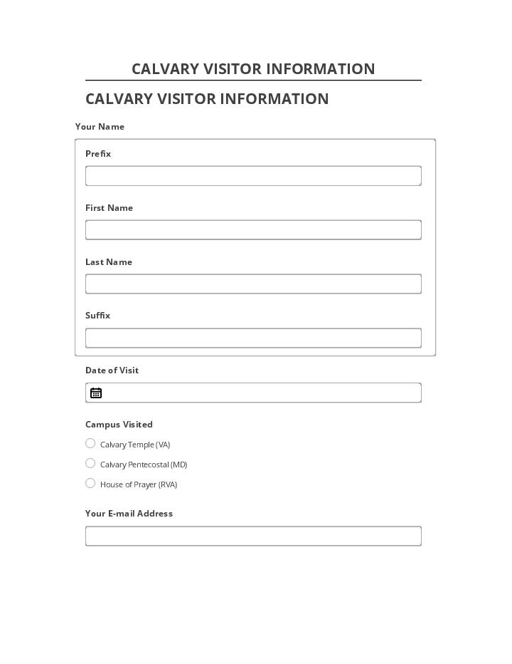 Arrange CALVARY VISITOR INFORMATION in Microsoft Dynamics
