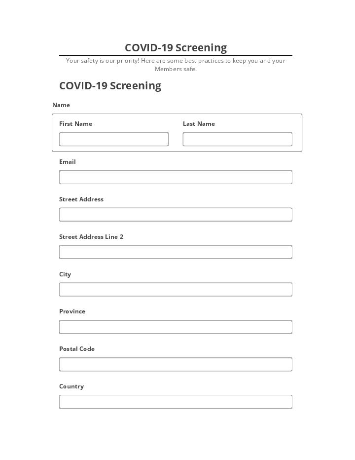 Export COVID-19 Screening to Netsuite