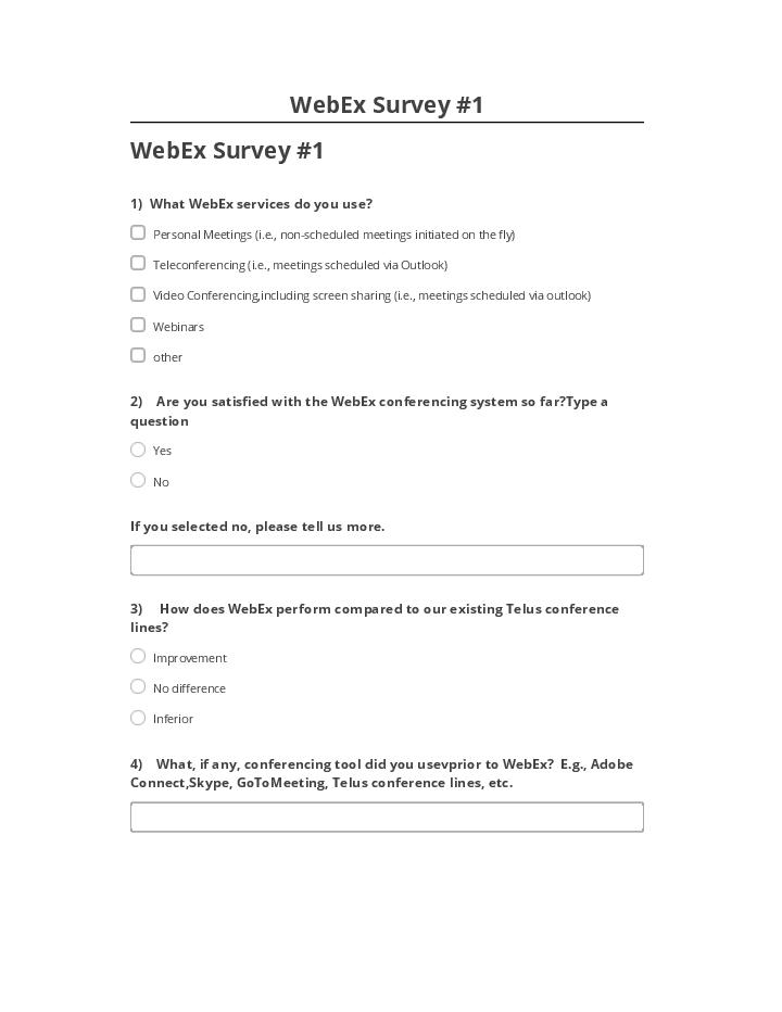 Update WebEx Survey #1 from Salesforce