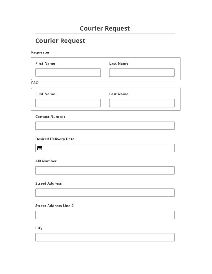 Pre-fill Courier Request from Netsuite