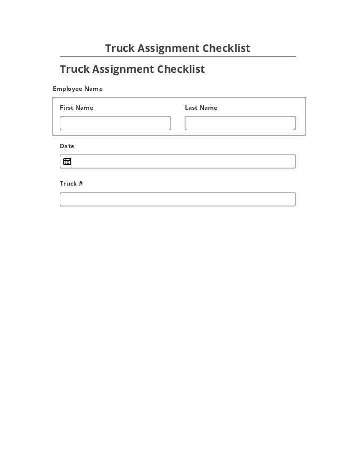 Synchronize Truck Assignment Checklist