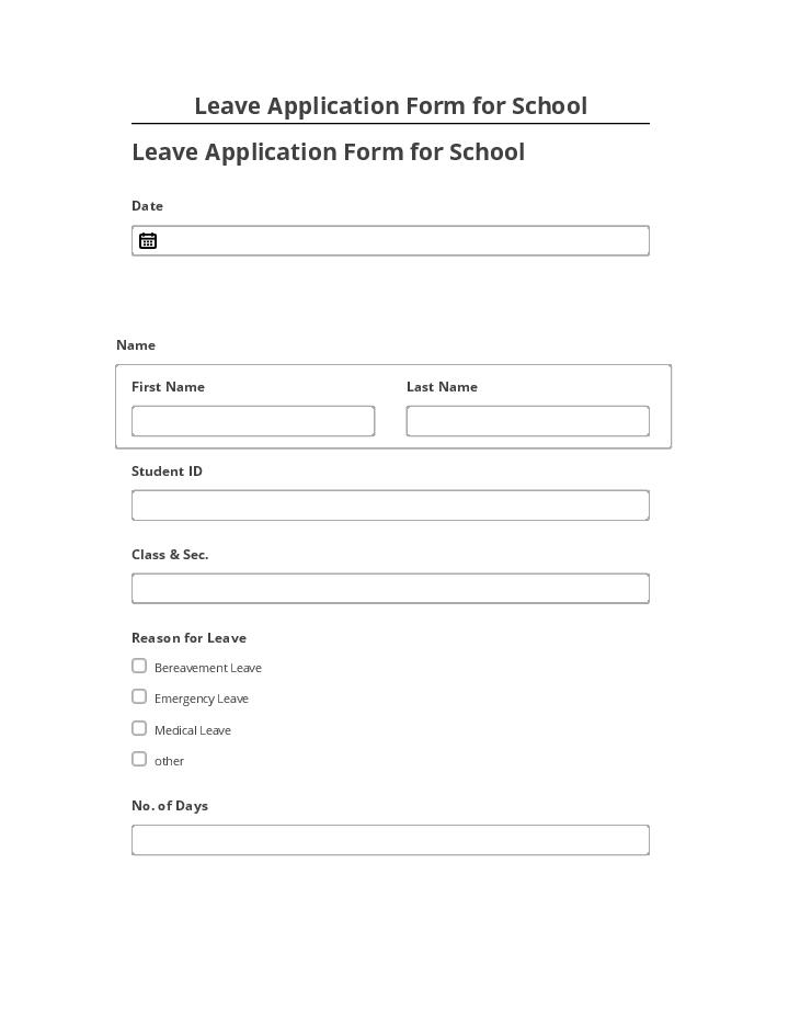 Update Leave Application Form for School from Netsuite