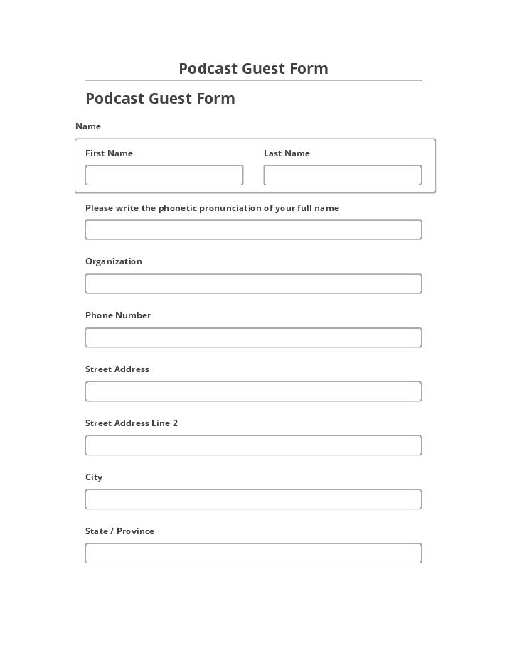 Pre-fill Podcast Guest Form from Salesforce