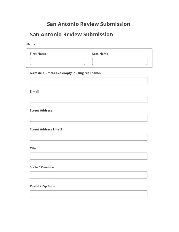 Arrange San Antonio Review Submission in Microsoft Dynamics