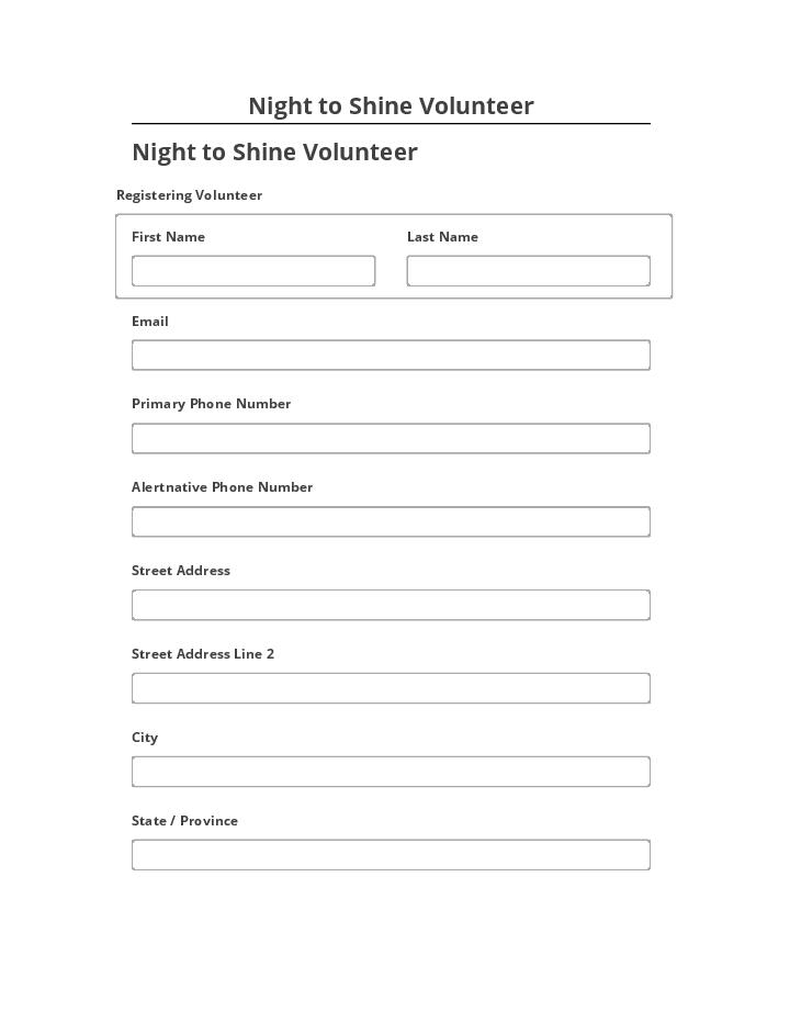 Arrange Night to Shine Volunteer in Netsuite