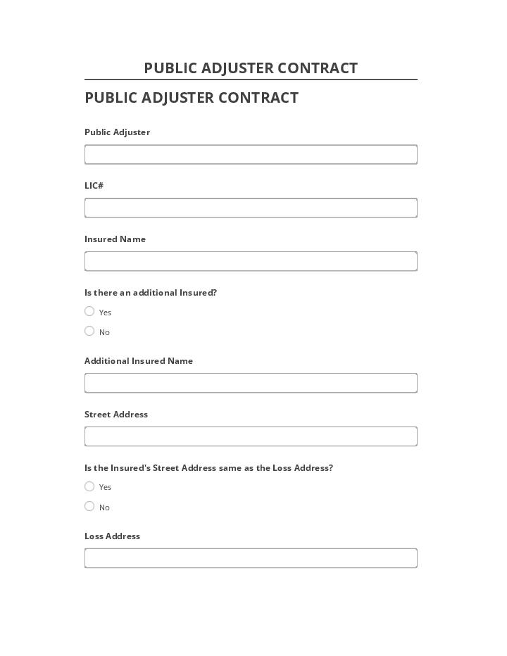 Synchronize PUBLIC ADJUSTER CONTRACT with Microsoft Dynamics
