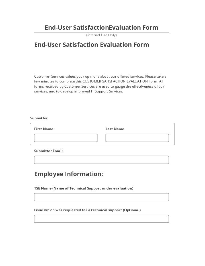 Arrange End-User SatisfactionEvaluation Form in Netsuite
