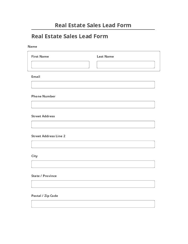 Pre-fill Real Estate Sales Lead Form from Netsuite