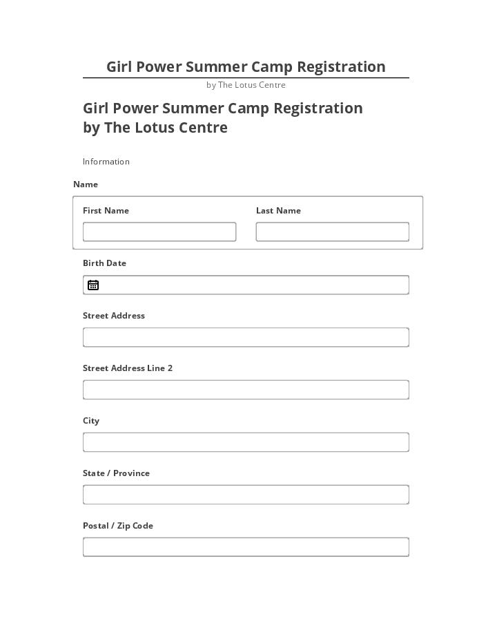 Extract Girl Power Summer Camp Registration from Salesforce
