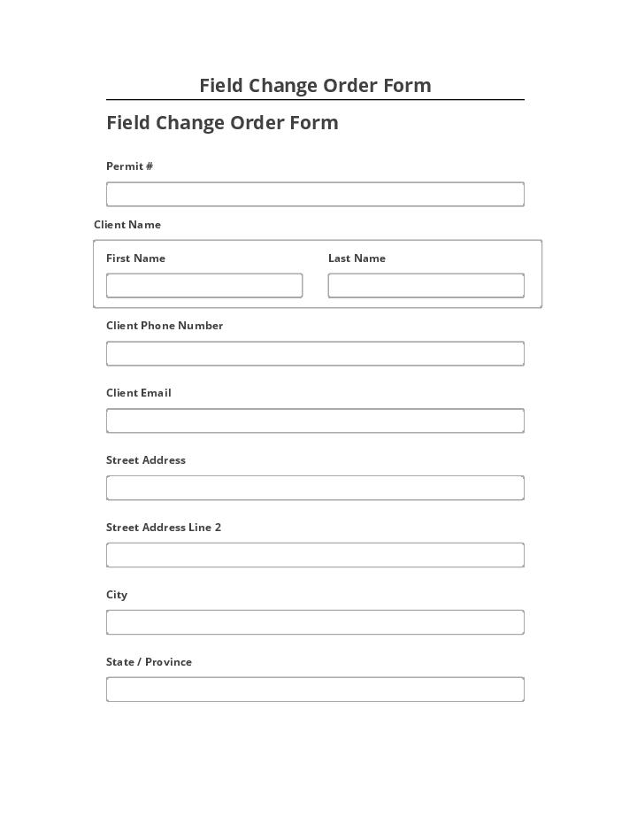 Pre-fill Field Change Order Form from Salesforce