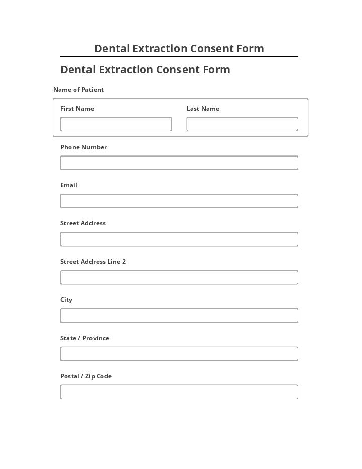 Update Dental Extraction Consent Form from Salesforce