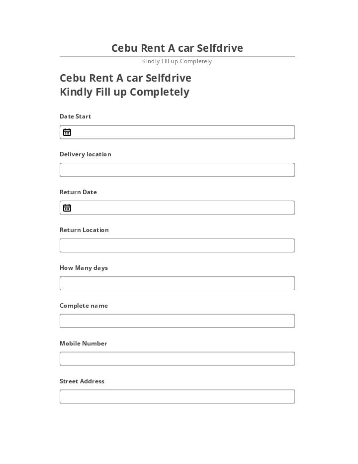 Pre-fill Cebu Rent A car Selfdrive from Salesforce