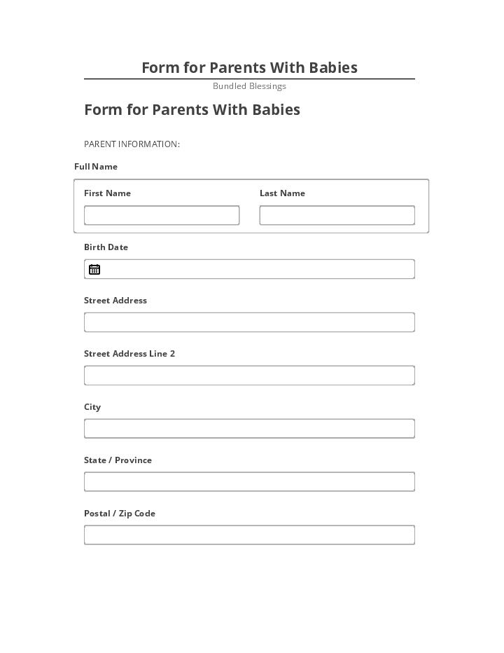 Pre-fill Form for Parents With Babies
