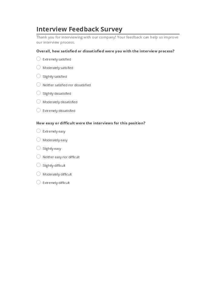 Synchronize Interview Feedback Survey with Netsuite