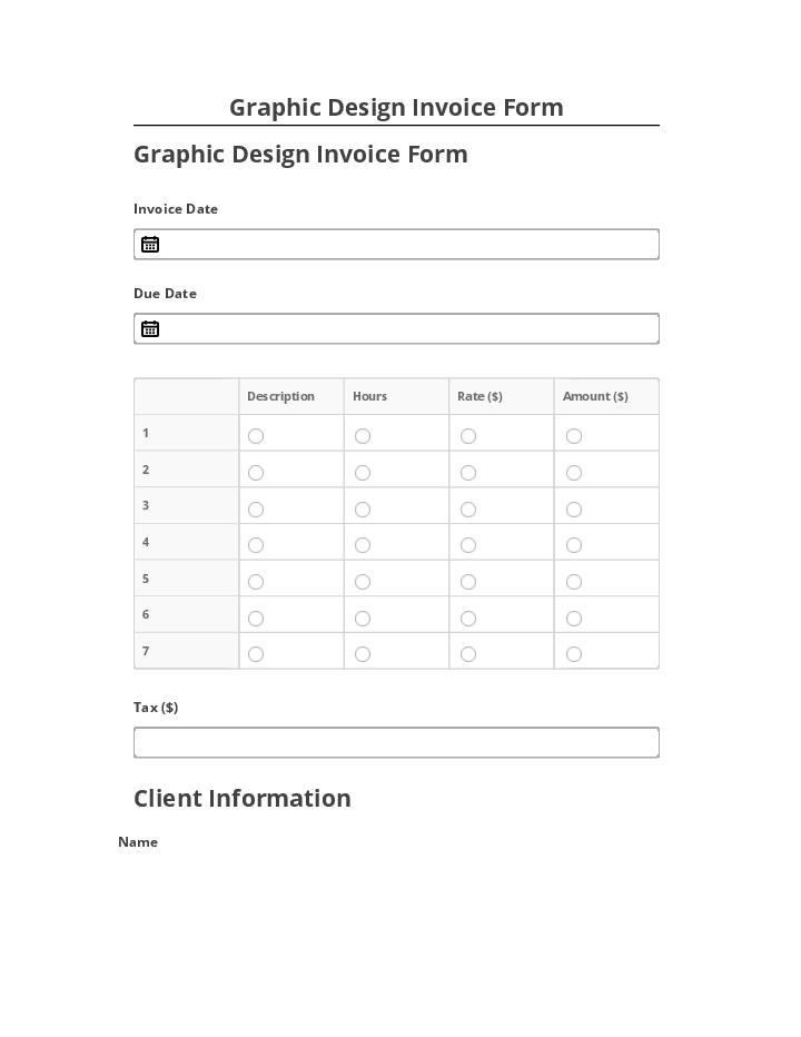 Manage Graphic Design Invoice Form