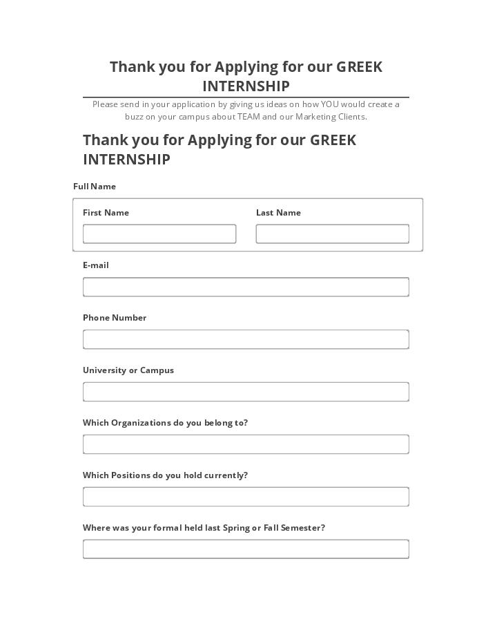 Update Thank you for Applying for our GREEK INTERNSHIP from Salesforce
