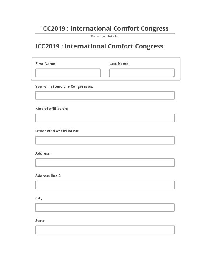 Export ICC2019 : International Comfort Congress to Salesforce