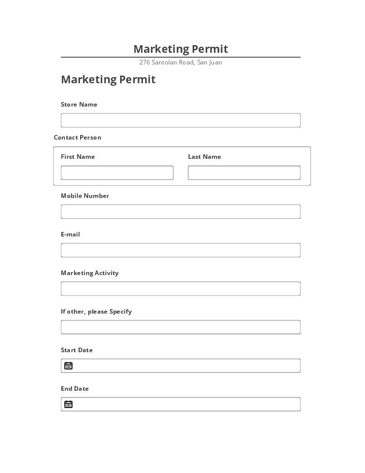 Pre-fill Marketing Permit from Netsuite