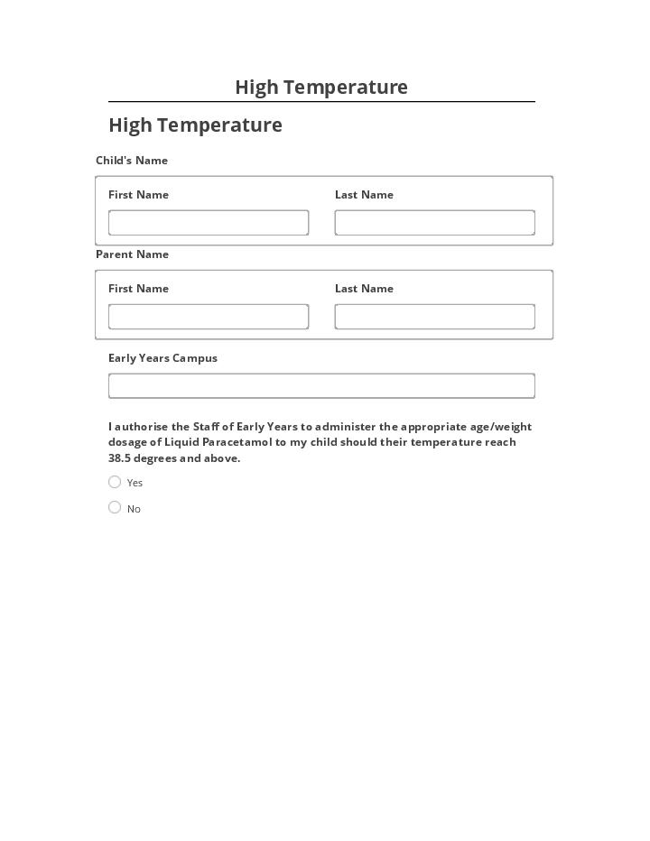 Export High Temperature to Salesforce