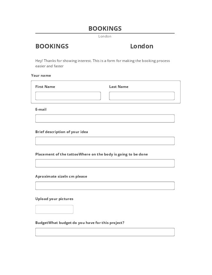 Pre-fill BOOKINGS from Netsuite