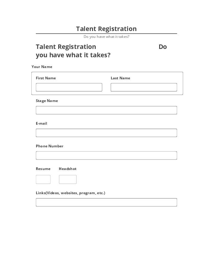 Incorporate Talent Registration in Salesforce