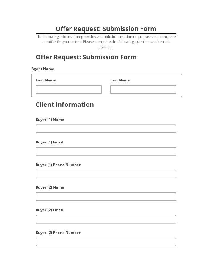 Extract Offer Request: Submission Form