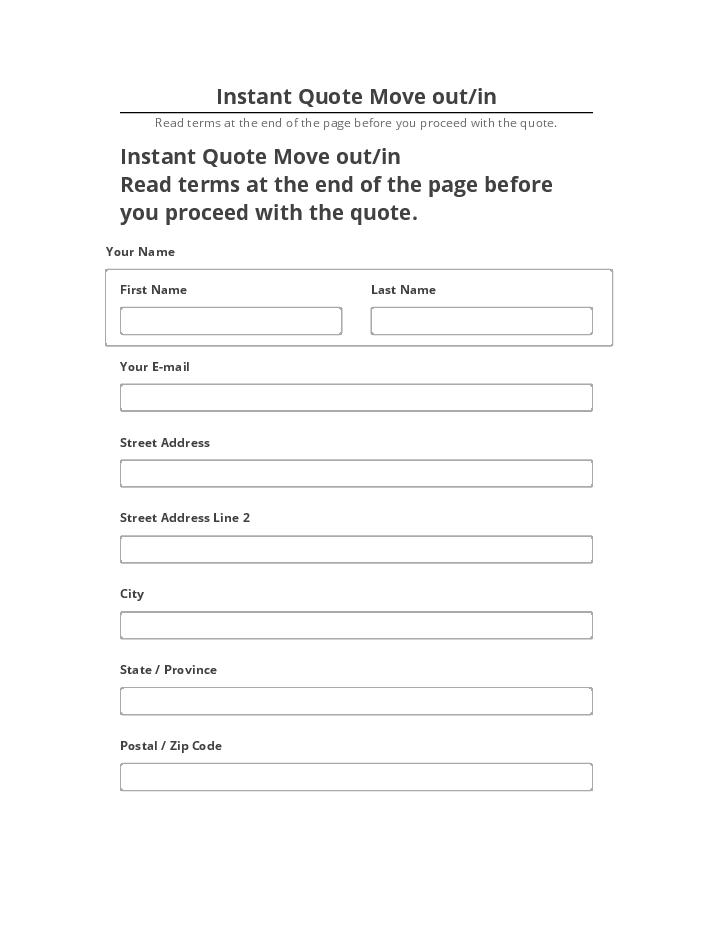 Incorporate Instant Quote Move out/in in Netsuite