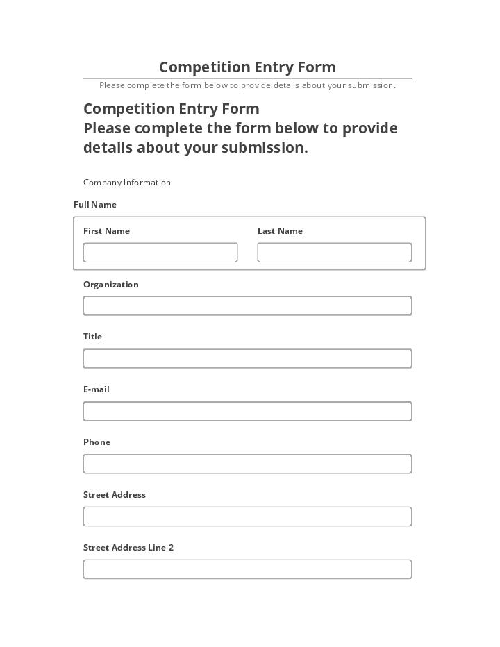 Arrange Competition Entry Form in Microsoft Dynamics