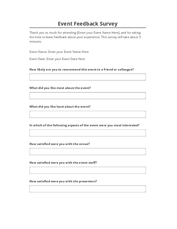 Synchronize Event Feedback Survey with Salesforce