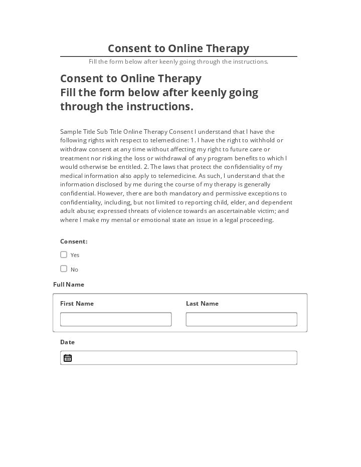 Pre-fill Consent to Online Therapy from Microsoft Dynamics