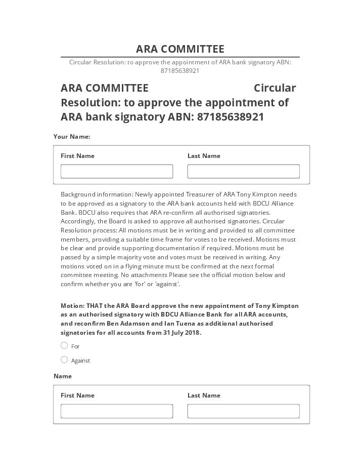Archive ARA COMMITTEE to Netsuite