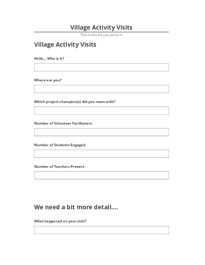 Manage Village Activity Visits