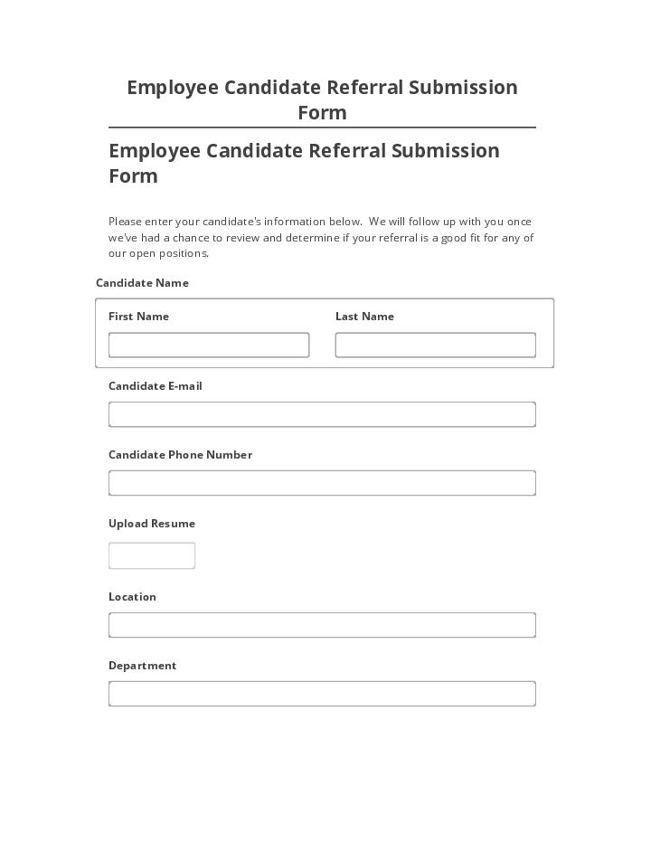 Incorporate Employee Candidate Referral Submission Form in Salesforce