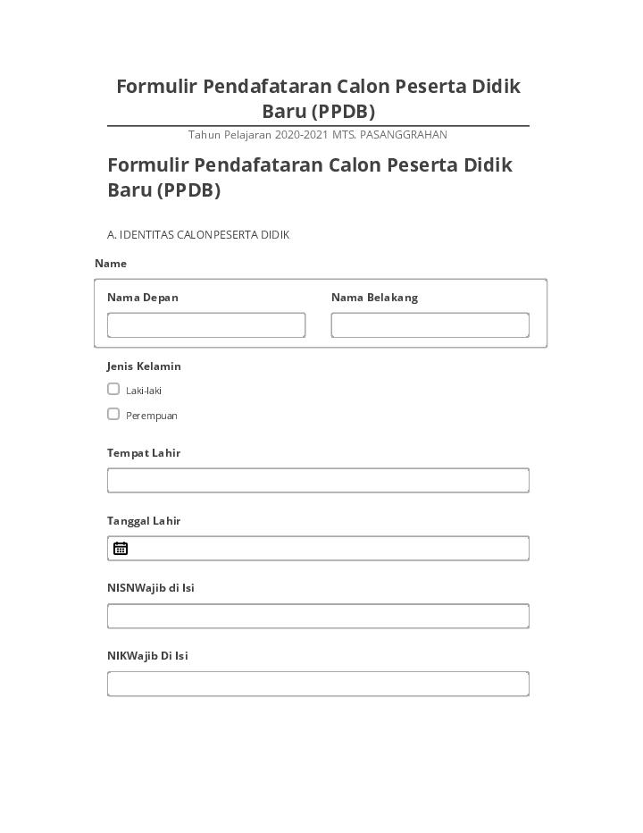 Extract Formulir Pendafataran Calon Peserta Didik Baru (PPDB) from Salesforce