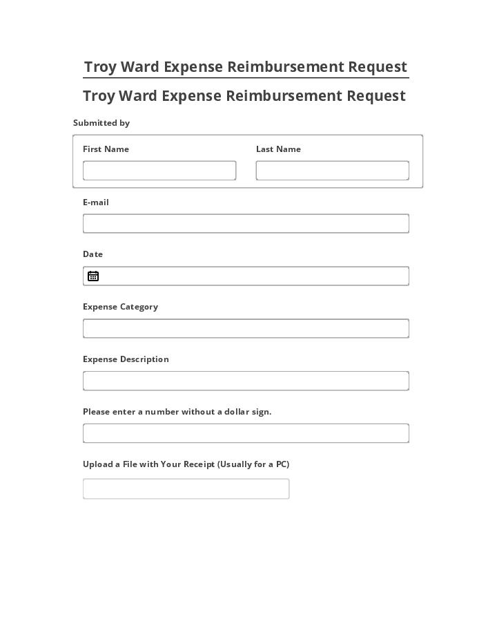 Arrange Troy Ward Expense Reimbursement Request
