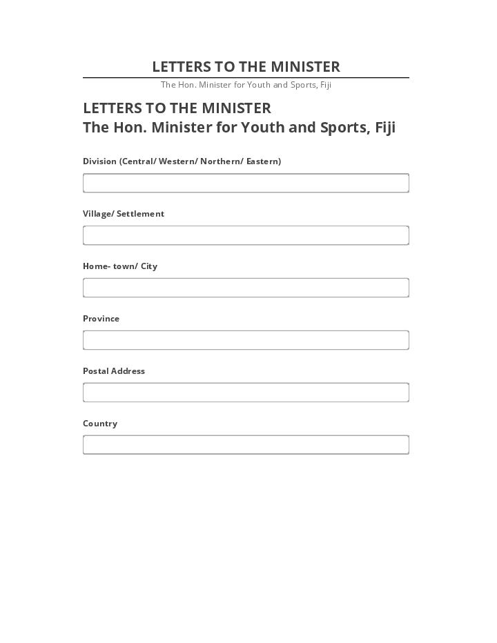 Update LETTERS TO THE MINISTER from Salesforce