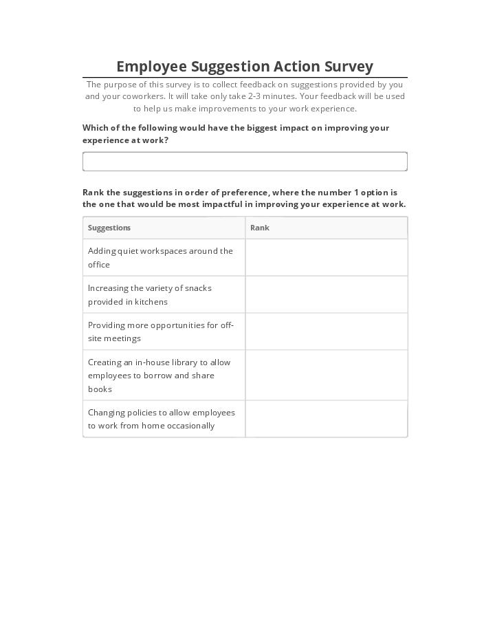 Incorporate Employee Suggestion Action Survey
