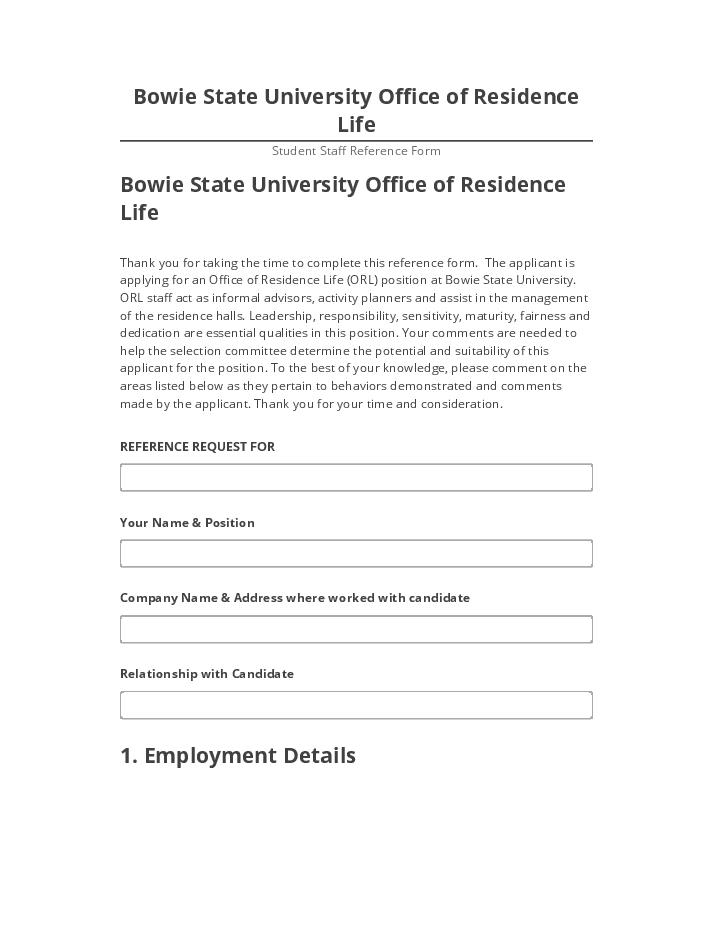 Integrate Bowie State University Office of Residence Life with Microsoft Dynamics