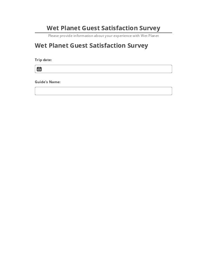 Export Wet Planet Guest Satisfaction Survey to Salesforce